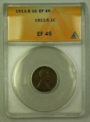1911-S Lincoln Wheat Cent 1c ANACS  (B) (WW)