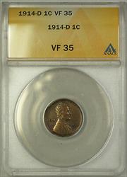 1914-D Lincoln Wheat Penny 1c Coin ANACS
