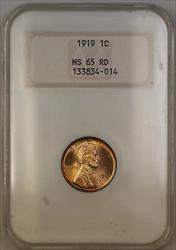 1919 Lincoln Wheat Cent Penny 1c Old NGC Raised Logo  Red Gem (Better Coin)