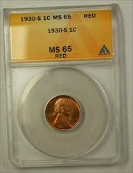 1930-S Lincoln Wheat Cent 1c ANACS  Red (F) (WW)