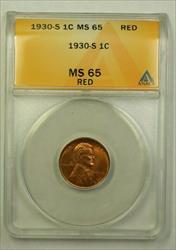 1930-S Lincoln Wheat Cent 1c ANACS  Red (I) (WW)