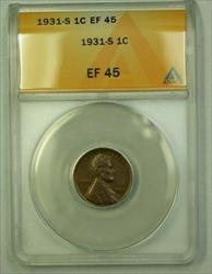 1931-S Lincoln Wheat Cent 1c ANACS  (F) (WW)