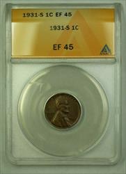 1931-S Lincoln Wheat Cent 1c ANACS  (U) (WW)