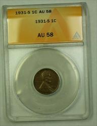 1931-S Lincoln Wheat Cent 1c ANACS  Details Recolored (WW)