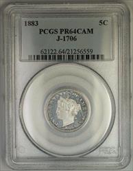 1883 Liberty Nickel Pattern Proof 5c Coin PCGS  CAM Cameo J-1706 Judd WW