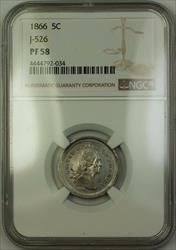 1866 Nickel Pattern 5c Coin NGC  *Private Restrike* J-526 Judd WW