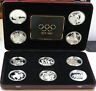1996 Olympic Centennial 10 Piece  Set Sterling  5 Countries; case flaw