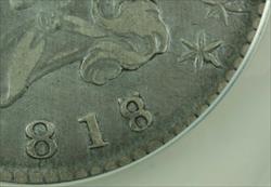 1818/7 Large 8 O 101a Capped Bust Half  50c ANACS Details Cleaned