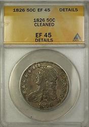 1826 Capped Bust  Half  50c  ANACS Details Cleaned