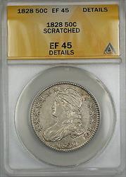 1828 Capped Bust  Half  50c  ANACS Details Scratched PRX
