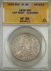 1836 Capped Bust  Half  50c  ANACS Details Cleaned (9)