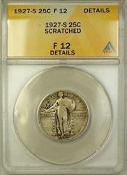1927 S Standing Liberty  Quarter 25c  ANACS Details Scratched