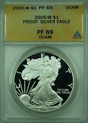 2005 W Proof American  Eagle S$1  ANACS DCAM
