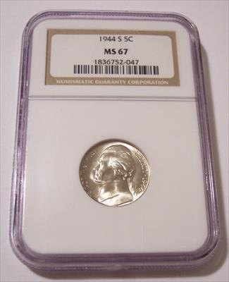 1944 S Jefferson Silver Nickel MS67 NGC