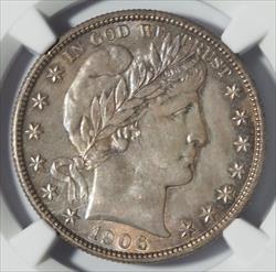 1906-S Barber Half Dollar -- NGC MS65