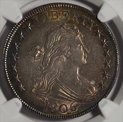 1806 Bust Half Dollar, Pointed 6 Stem -- NGC MS64