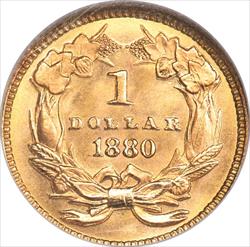 1880 Liberty Gold Dollar -- NGC MS67 (Star)