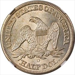 1855-O Arrows Seated Liberty Half Dollar -- NGC MS65