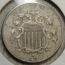 1872 Shield Nickel, Extremely Fine, Doubled Die Obverse