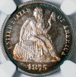 1875 Seated Liberty Dime -- NGC PF66