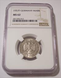 Germany Federal Republic 1957 F Mark MS62 NGC