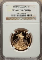 2012-W $25 Half-Ounce Gold Eagle PR DC Modern Bullion Coins NGC MS70