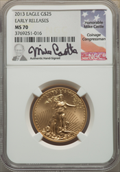 2013 $25  Half-Ounce Gold Eagle First Strike MS Modern Bullion Coins NGC MS70