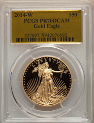 2014-W $50 One-Ounce Gold Eagle PR DC Modern Bullion Coins PCGS MS70