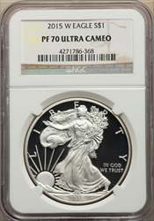 2015-W S$1 Silver Eagle DC Modern Bullion Coins NGC MS70
