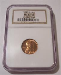 1938 D Lincoln Wheat Cent MS67 RED NGC
