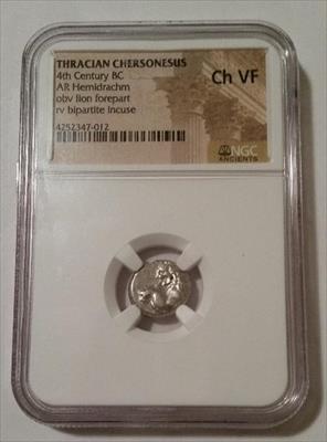 Ancient Greek Thracian Chersonesus 4th Century BC AR Hemidrachm Ch VF NGC