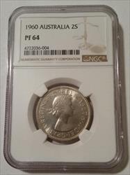 Australia Elizabeth II 1960 Silver Florin (2 Shillings) Proof PF64 NGC