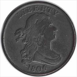 1806 Half Cent Small 6 No Stems EF Uncertified #1027