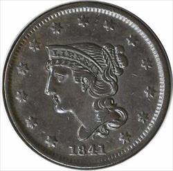 1841 Large Cent AU Uncertified #205