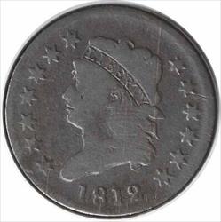 1812 Large Cent VG Uncertified #329
