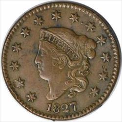 1827 Large Cent Choice VF Uncertified #1258