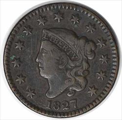 1827 Large Cent VF Uncertified #106