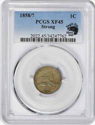 1858/7 Flying Eagle Cent Strong XF45 PCGS
