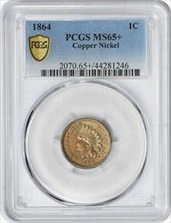 1864 Indian Cent Copper Nickel MS65+ PCGS