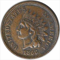 1866 Indian Cent EF Uncertified #208