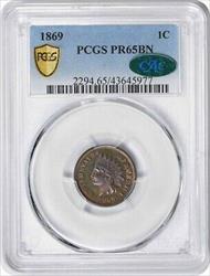 1869 Indian Cent PR65BN PCGS (CAC)