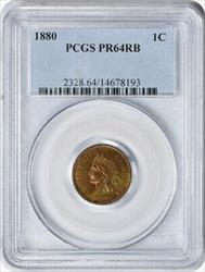 1880 Indian Cent PR64RB PCGS