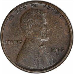 1913-S Lincoln Cent AU Uncertified #152