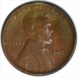 1922-D Lincoln Cent Weak D VF Uncertified #208