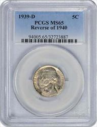 1939-D Jefferson Nickel Reverse of 1940 MS65 PCGS