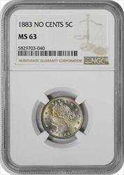 1883 Liberty Nickel No Cents MS63 NGC