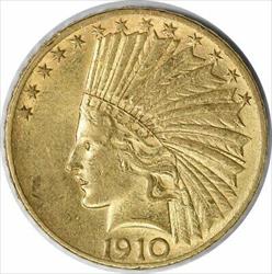 1910 $10 Gold Indian AU58 Uncertified #1057