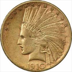 1910-S $10 Gold Indian EF Uncertified #139