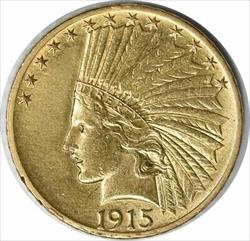 1915 $10 Gold Indian AU Uncertified #208