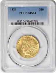 1926 $10 Gold Indian MS64 PCGS